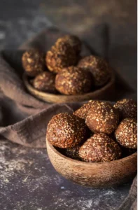 Shaping Omega 3 Protein Ladoos by hand with oil