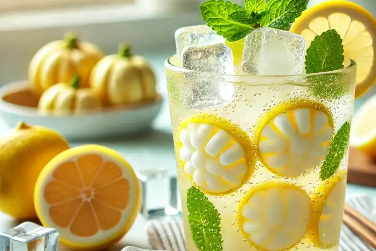 Sugar-Free Lemon and Ice Apple Mocktail